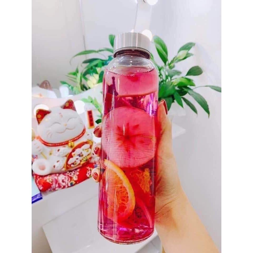 BÌNH NƯỚC DETOX THUỶ TINH 500ML CÓ QUAI XÁCH
