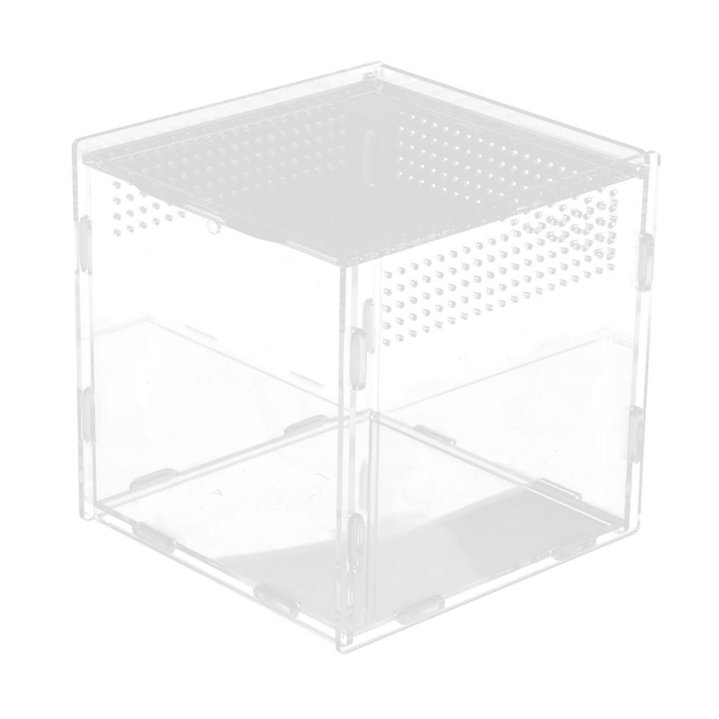 Transparent Acrylic Aquarium Fish Tank Anti-escape Box Reptile Lizaed Spider