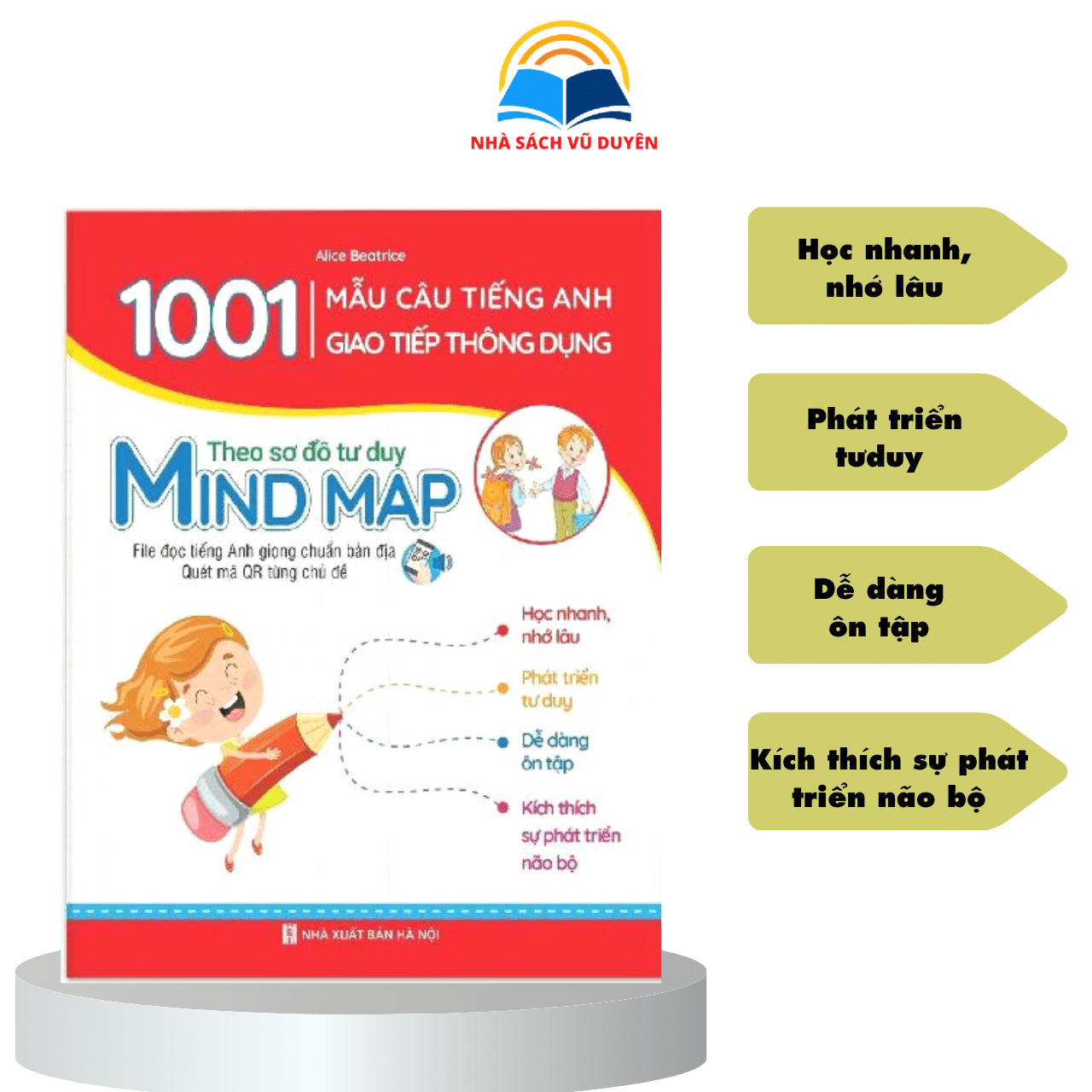 Sách - 1001 Mẫu Câu Tiếng Anh Giao Tiếp Thông Dụng - Theo Sơ Đồ Tư Duy Mind Map - Có File đọc quét mã QR theo chủ đề