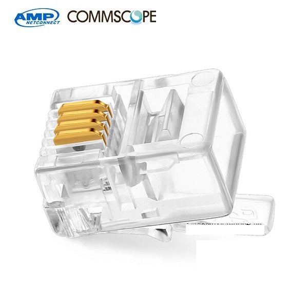 Hạt đầu bấm RJ11 Cat3 loại rj11 6p4c-Hạt thoại