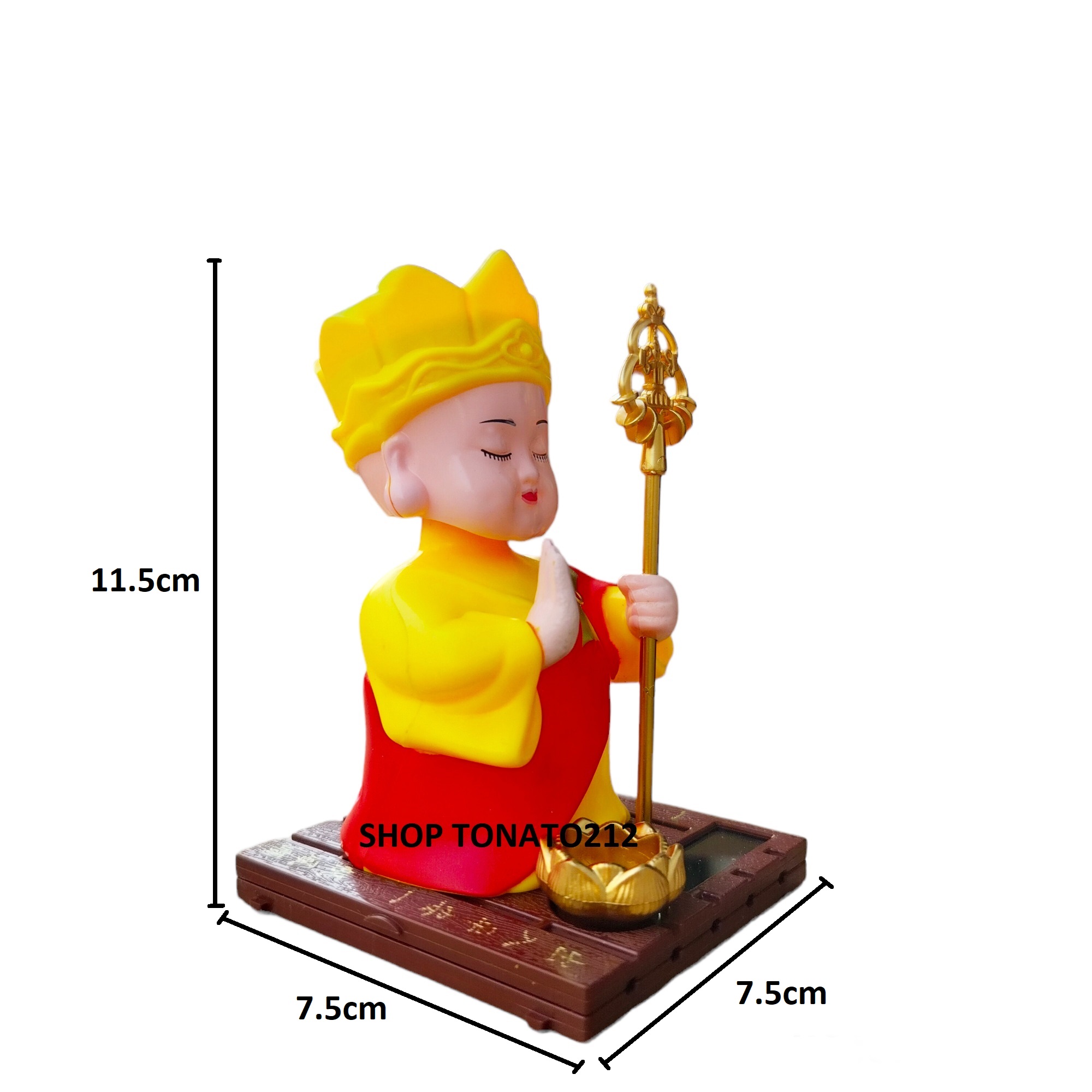 TƯỢNG PHẬT ĐỊA TẠNG NĂNG LƯỢNG MẶT TRỜI GẬT ĐẦU CAO 11.5CM