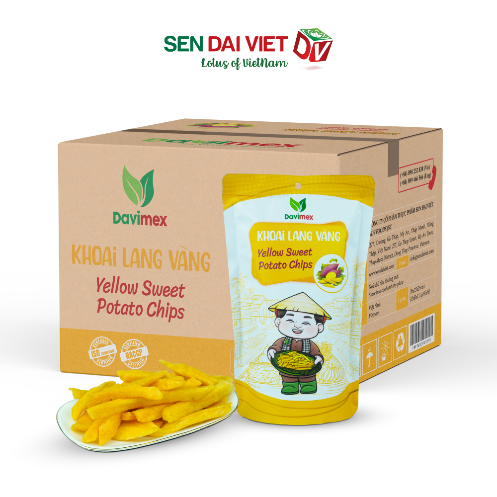 Khoai Lang Vàng Sấy Giòn- Ngon Ngọt Tự Nhiên, Ăn Ngon, Sống Khỏe, ĐV- Sen Đại Việt- Gói 50g