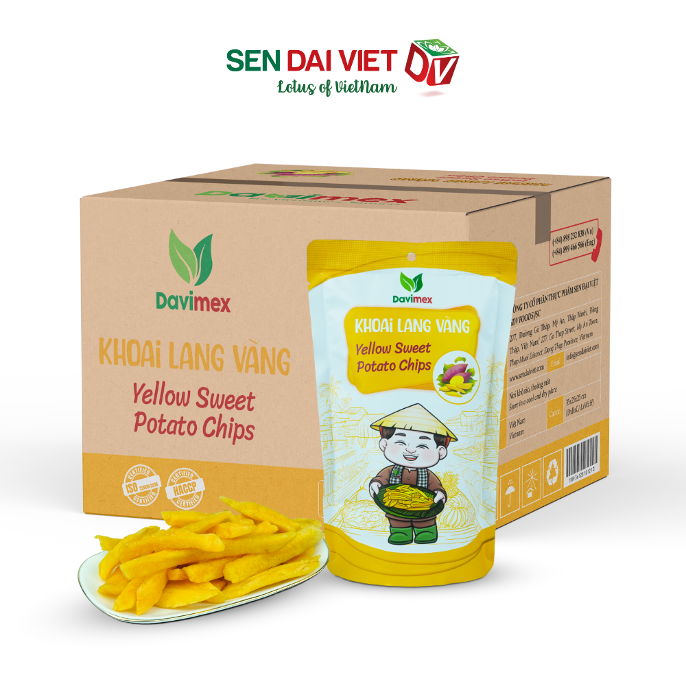 Khoai Lang Vàng Sấy Giòn- Ngon Ngọt Tự Nhiên, Ăn Ngon, Sống Khỏe, ĐV- Sen Đại Việt- Gói 50g-Date Mới Nhất.