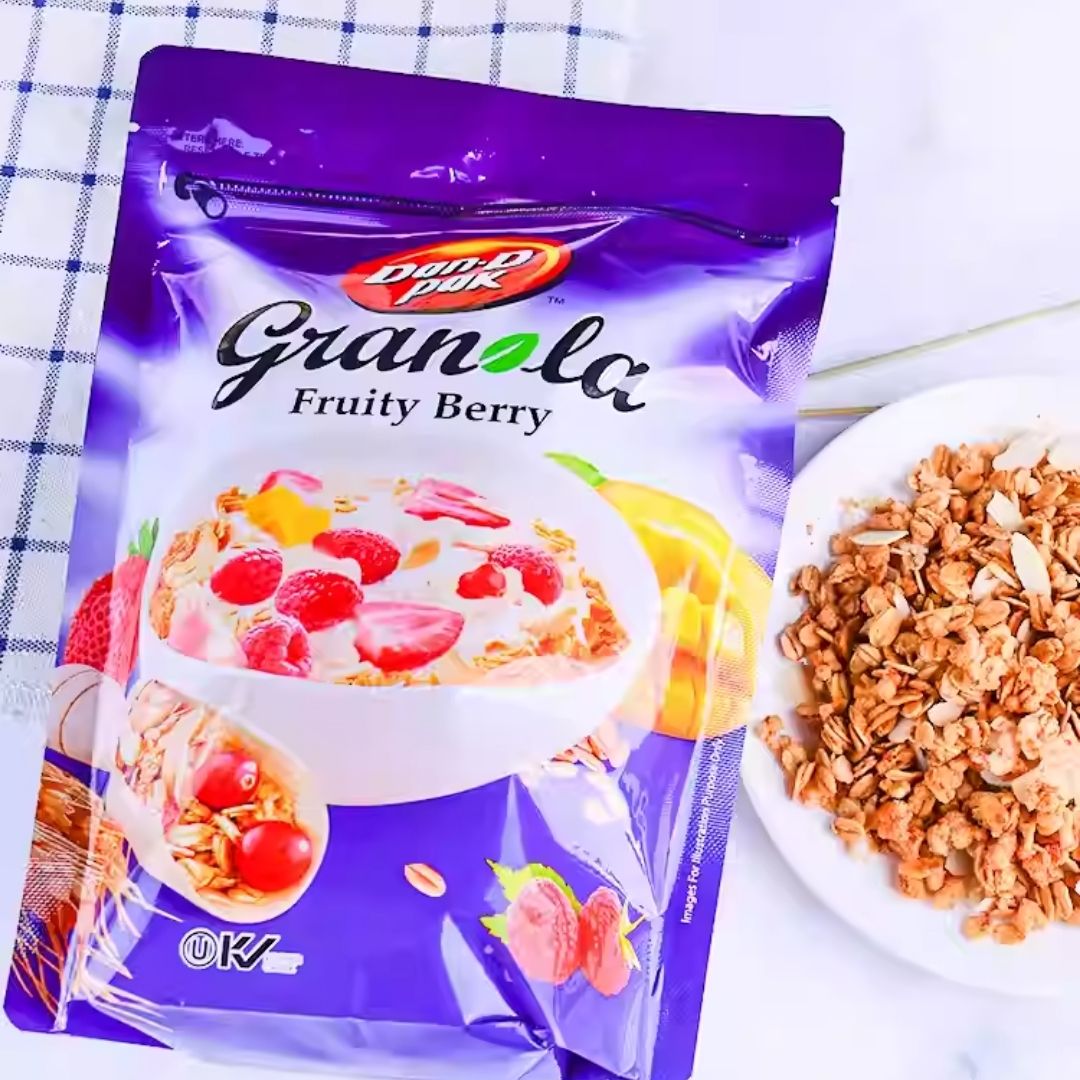 Hạt ngũ cốc Granola trái cây dinh dưỡng buổi sáng, cung cấp năng lượng 40g, 350g và 600g Dan D Pak