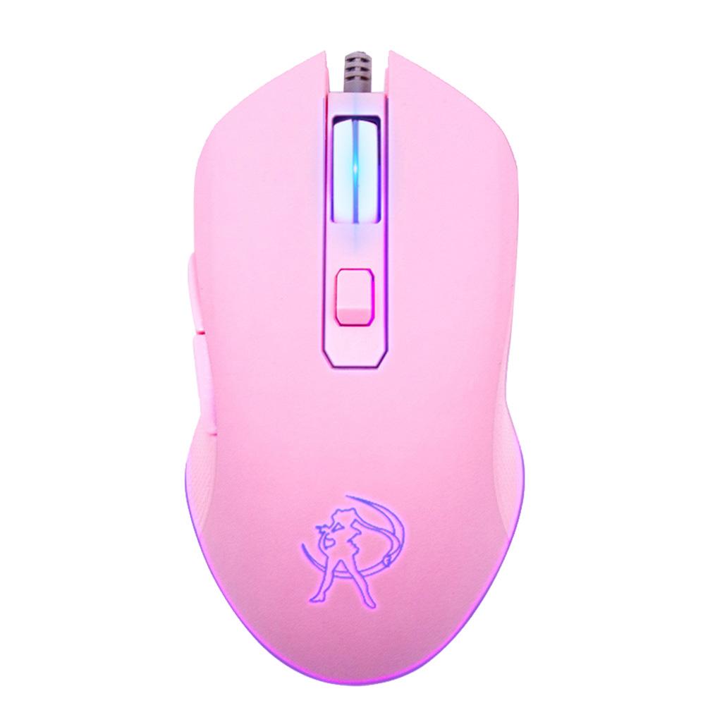 Wired Gaming Mouse 7 Colors LED Backlit, Ergonomic 6 Button Mouse 1600 DPI for Windows PC