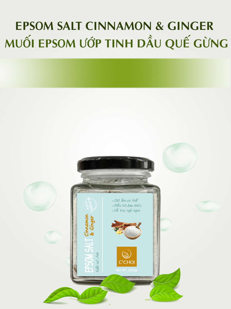 Epsom Salt Cinnamon &amp; Ginger - Muối Epsom Ướp Tinh Dầu Quế Gừng