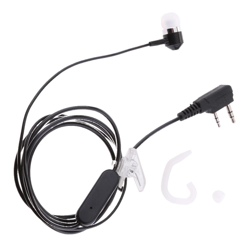 5Pcs 2 Pin Plug Headset Mic Ear Speaker for Kenwood Walkie Talkie 2Way Radio
