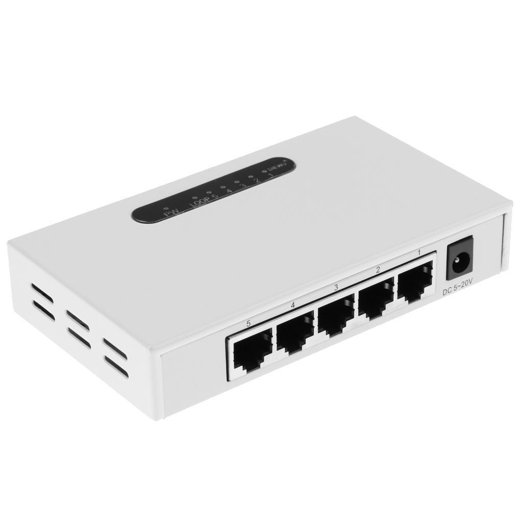 RJ45 5Port Gigabit Ethernet Network Switch Metal Desktop Smart Adapter Hub