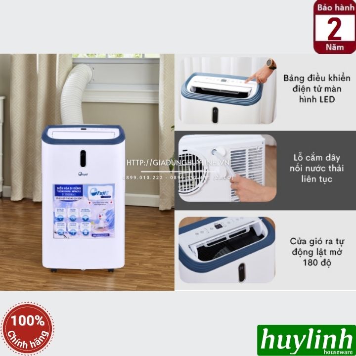 Máy lạnh - điều hoà di động Fujie MPAC12 - Công suất 12000BTU (1.5HP) [Sử dụng phòng 20-35m2] - Hàng chính hãng