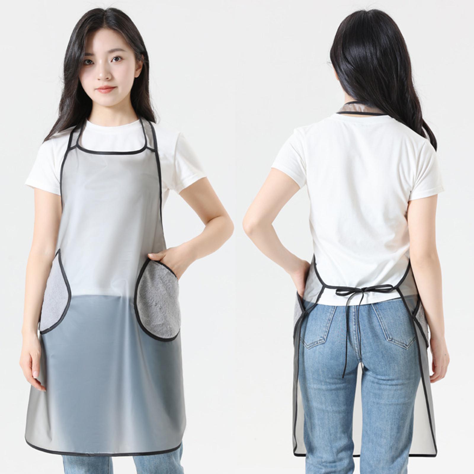 Cooking Apron Baking Apron with Hand Wipe Pockets Sturdy Oil BBQ Apron