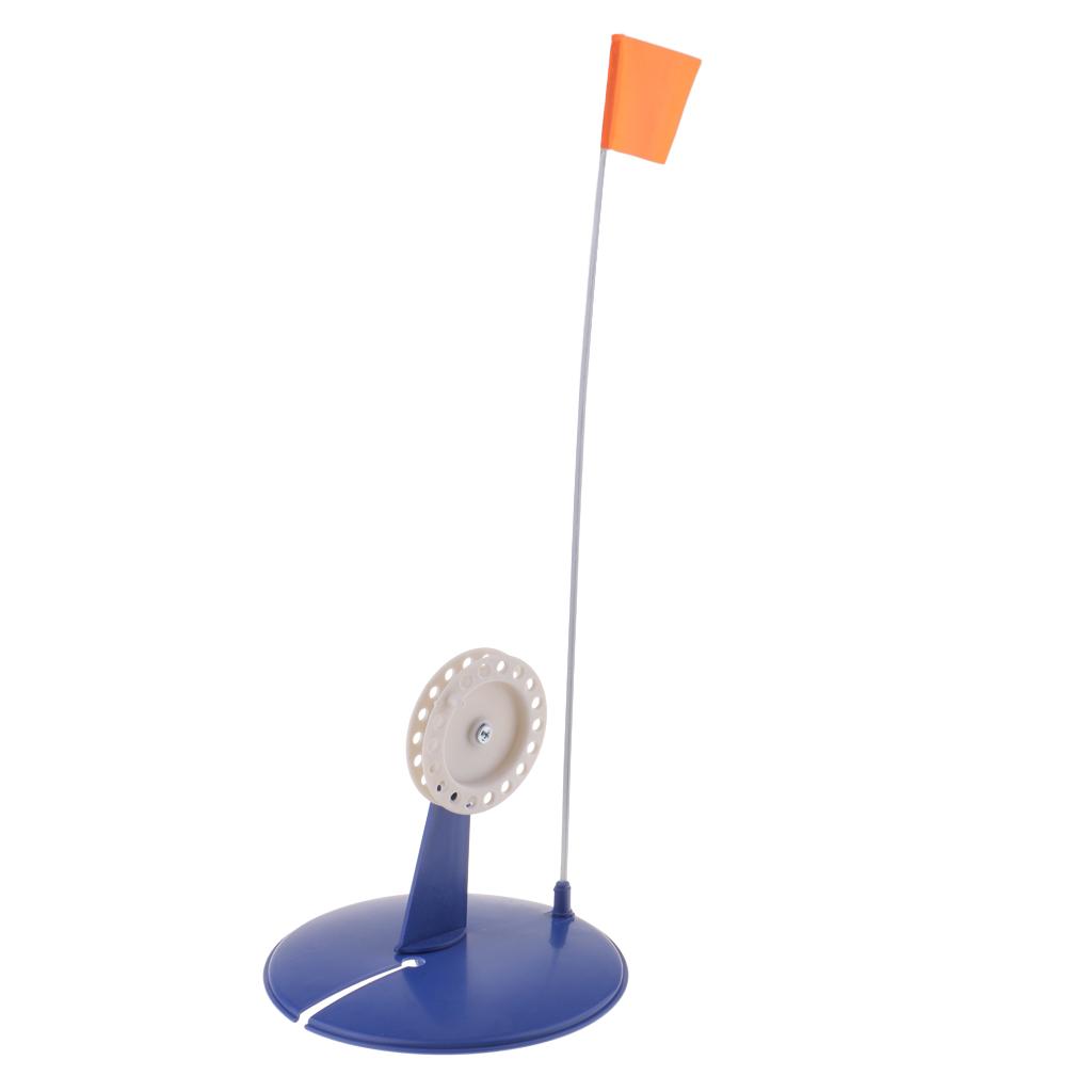 Durable Orange Flag Ice Fishing Rod Hole Cover Round Tip-Up Ice Fishing Tool