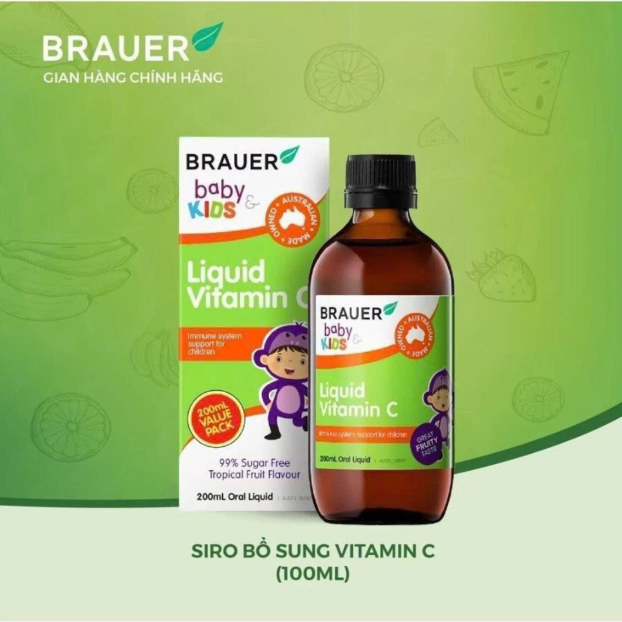 Siro Brauer Liquid Vitamin C cho trẻ từ 1 tuổi 100ml