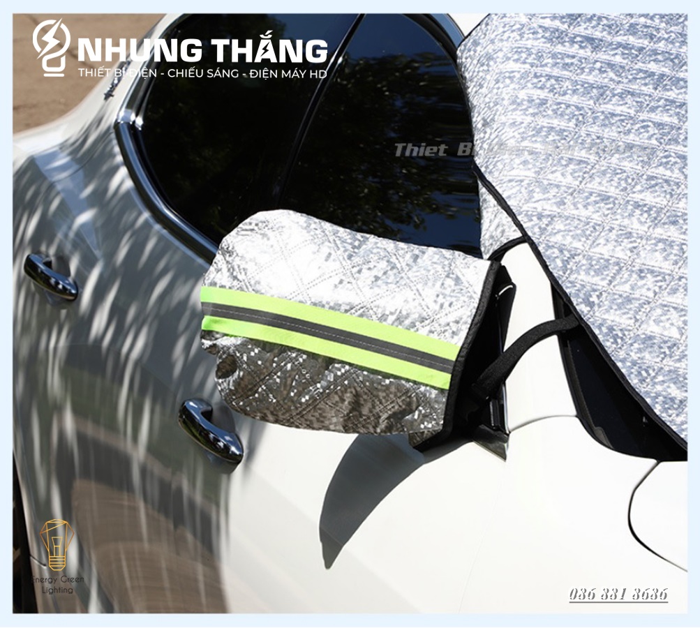 Bạt Phủ Che Nắng R-3906 - Chống Nóng,Cách Nhiệt Kính Lái , Phủ Gương Ô Tô Xe Hơi - 3 Lớp Tráng Bạc Cao Cấp - CÓ VIDEO