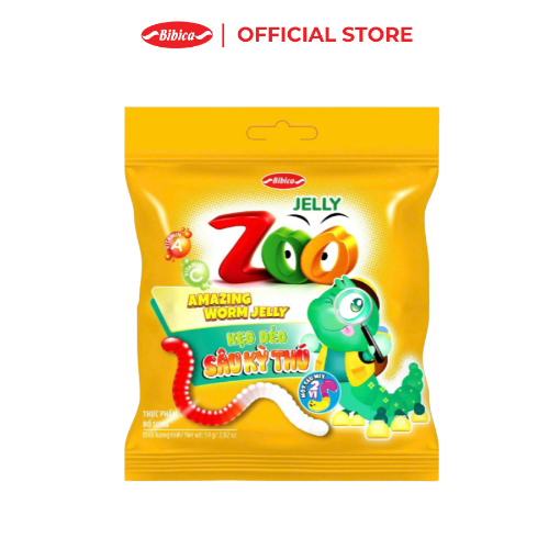 Combo 3 Kẹo dẻo Zoo Sâu Kì Thú Bibica 54g