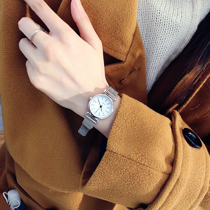 Đồng hồ nữ dây đeo hợp kim màu Titanium thời trang ZO70