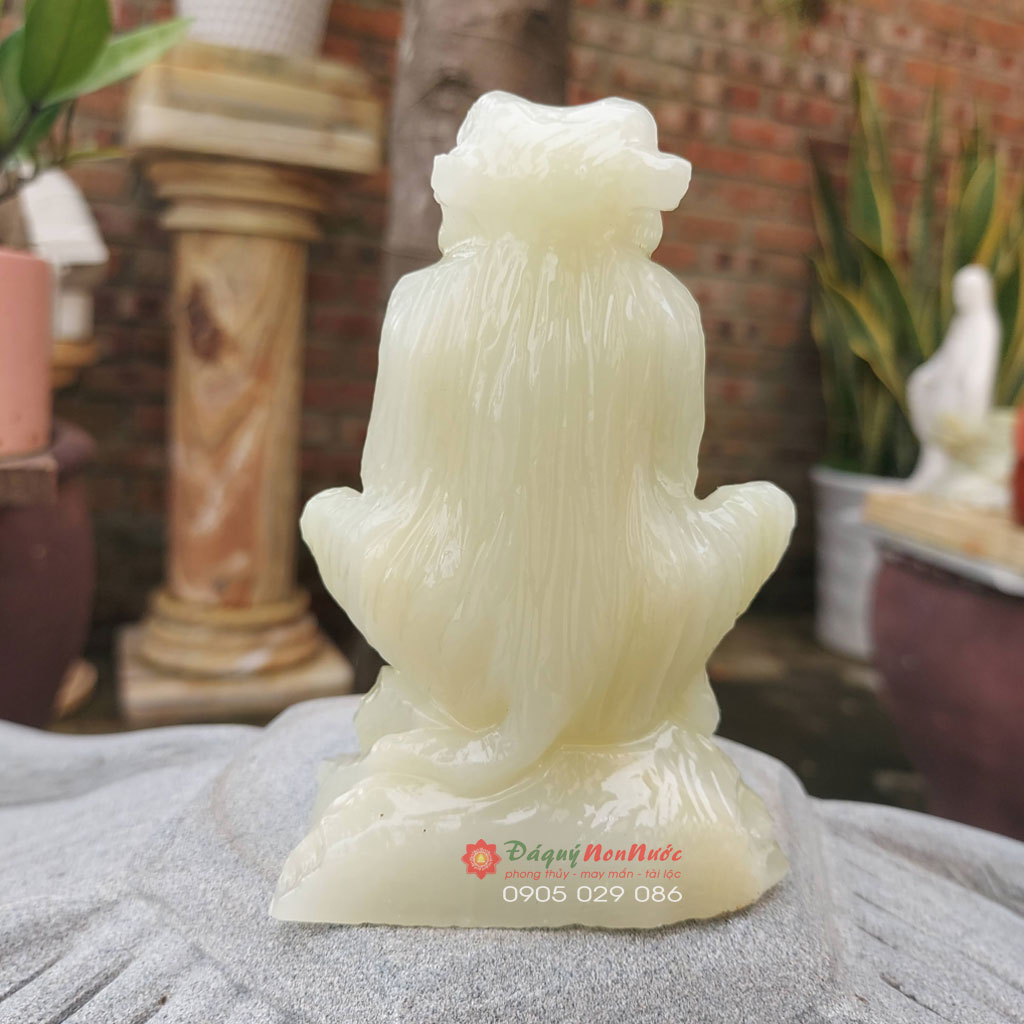 Tượng khỉ 12 con giáp đá ngọc Pakistan 10cm - đá Non Nước