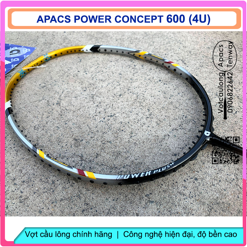 Vợt cầu lông Apacs Power Concept 600 (4U) – Dòng vợt cân bằng công thủ ổn định, thích hợp đánh phong trào