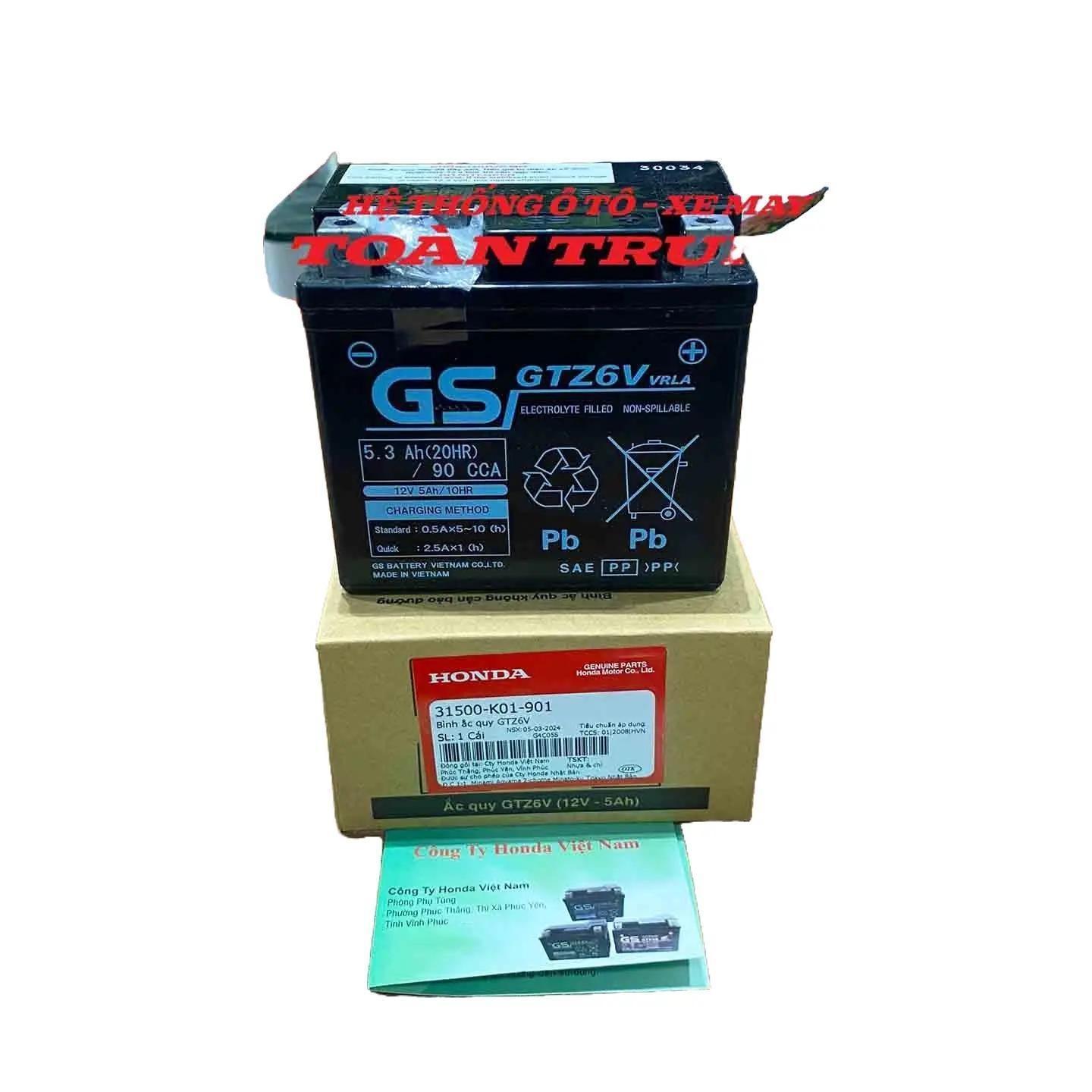 Bình ắc quy Air Blade, Vario, SH Mode, CBR150, Winner, Lead 125, PCX, SH 125/160, Vision chính hãƞg Honda &quot;31500K01901&quot;