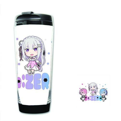 Bình nước nhựa tiện lợi IN HÌNH Re:Zero - Bắt Đầu Lại Ở Thế Giới Khác anime chibi dễ thương