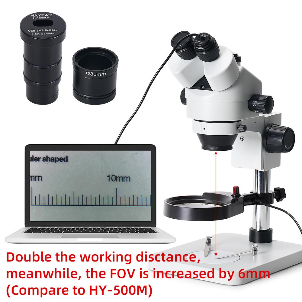 Type-C USB2.0 5MP Microscope Camera Built-in 0.5X Ocular Adapter Clear Definition Electronic Digital Eyepiece for Stereo Biological Microscope