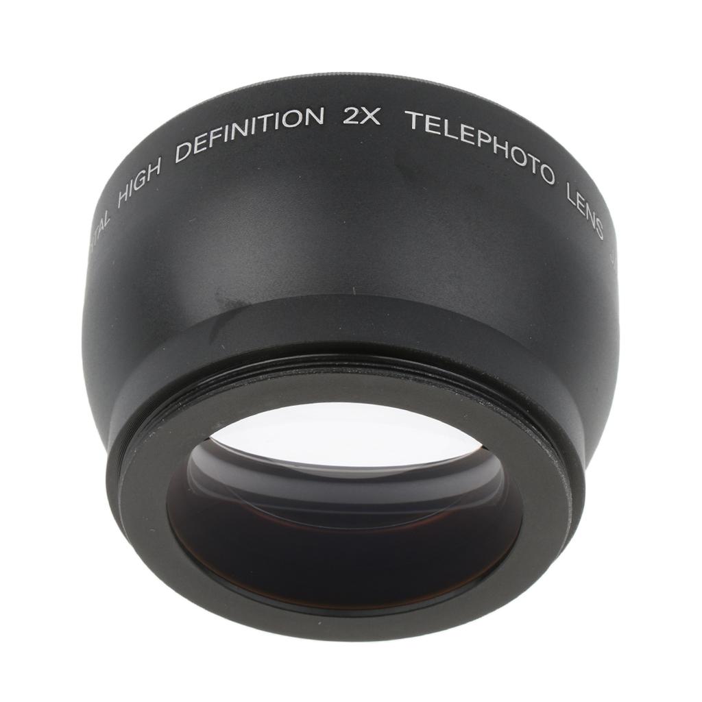 52mm Telephoto Conversion Lens with 2x Magnification for Camera DSLR