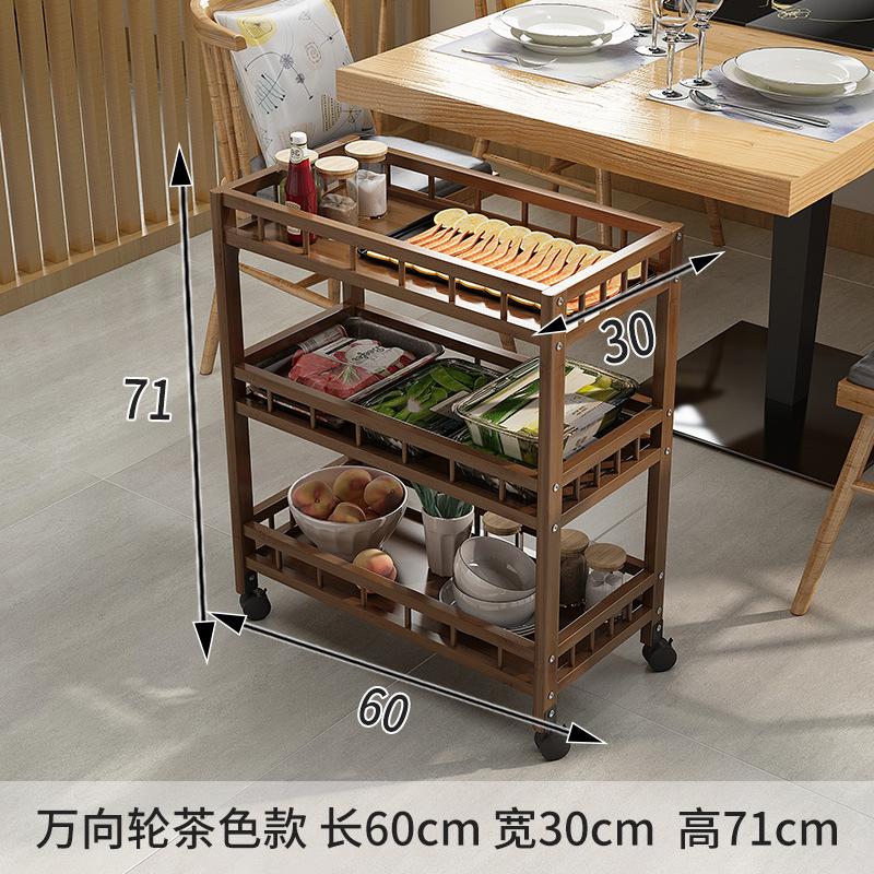 Phong cách mới nhất nhà hàng lẩu giá rau giá gỗ cứng ba lớp than củi giá nướng thịt nhiều lớp giá rau nhà bếp