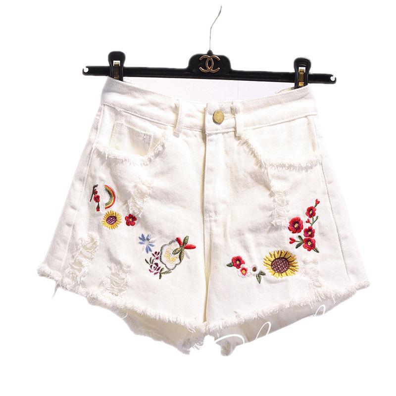 Quần Short Denim Ống Rộng Lưng Cao Plus Size Dành Cho Nữ
