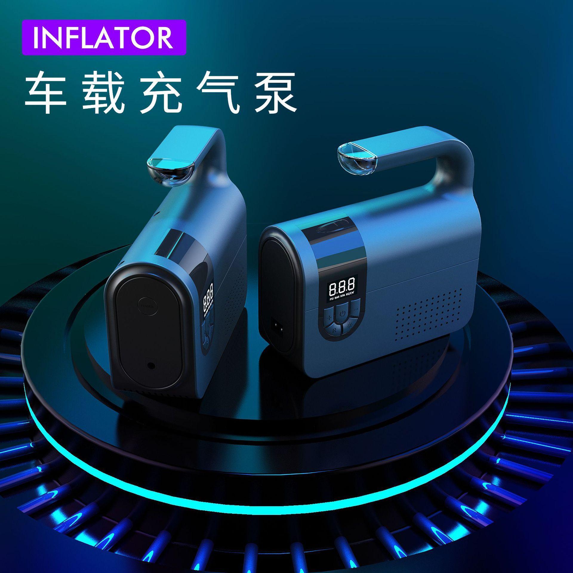 Giao xe nhanh tận nhà máy bơm hơi áp suất lốp màn hình hiển thị kỹ thuật số máy bơm lốp ô tô nhỏ gọn xách tay nhẹ máy bơm hơi không dây ô tô