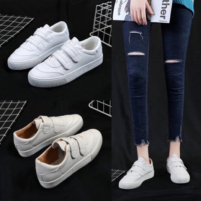 Giày thể thao quai ngang-dán tiện lợi phong cách Hàn Quốc
