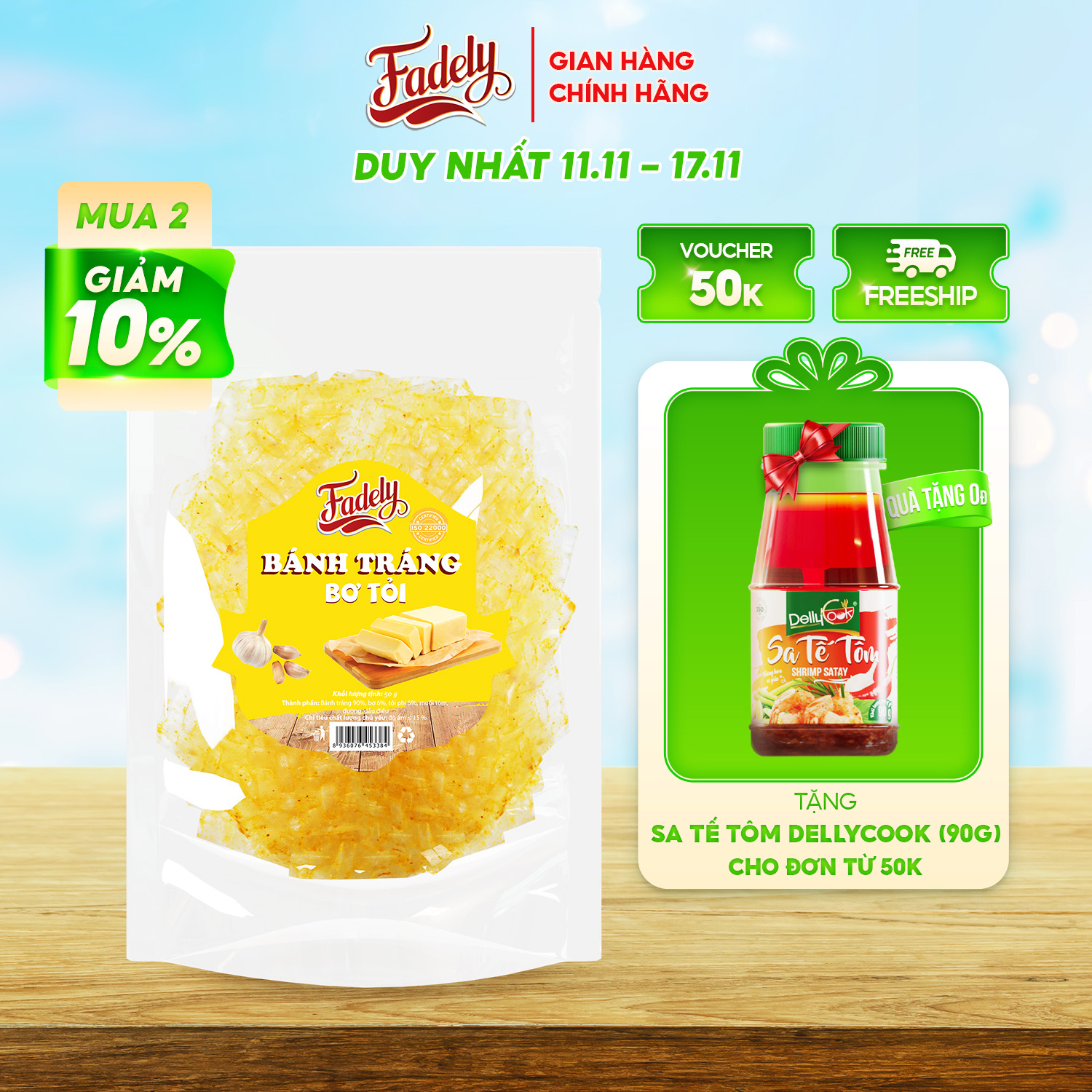 Bánh Tráng Trộn Bơ Tỏi Fadely
