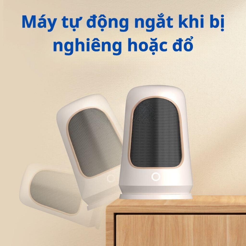 Quạt sưởi ấm mini N2, Máy sưởi để bàn, phòng ngủ, an toàn, chống khô da, làm ấm nhanh, chất liệu cao cấp - Hàng chính hãng