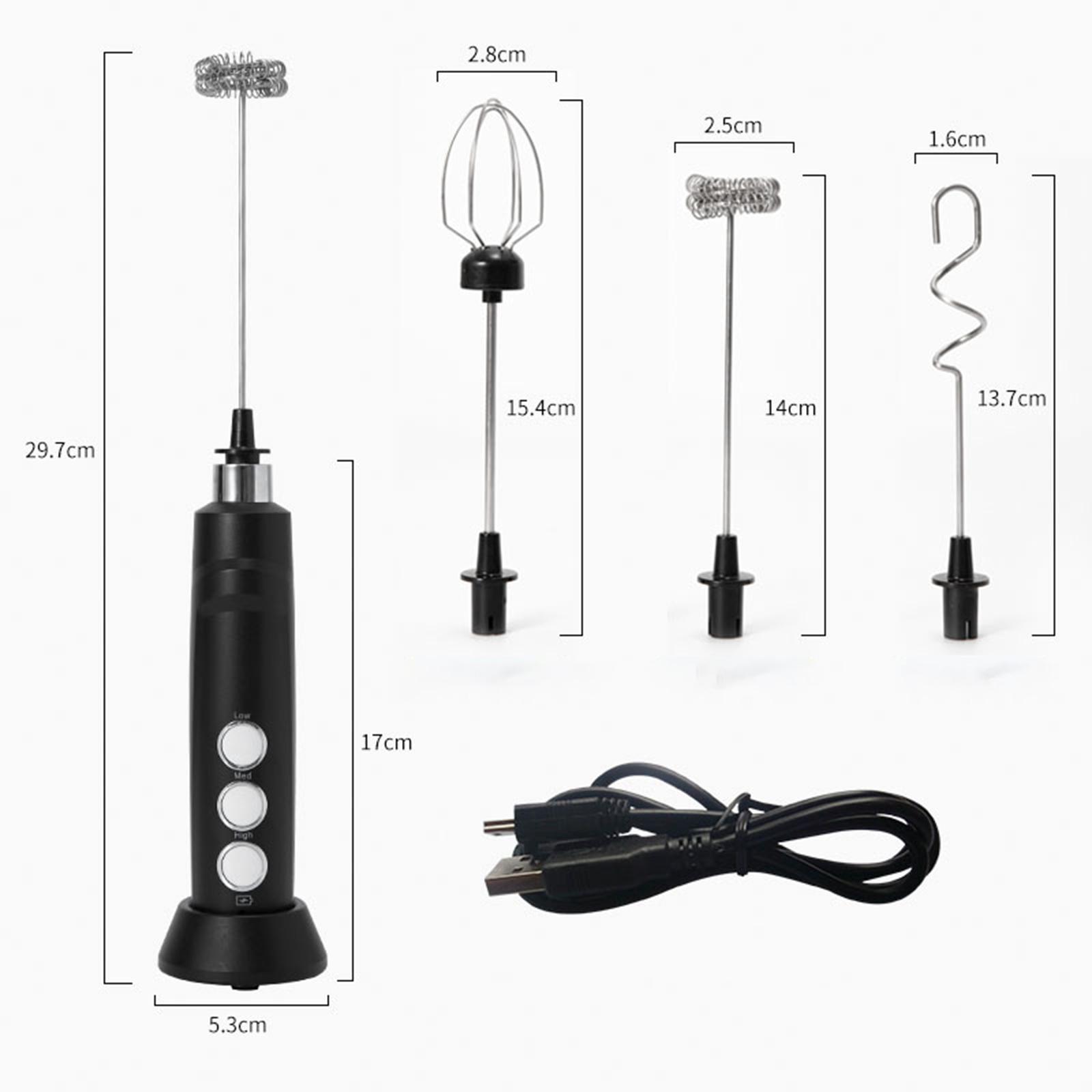 USB Electric Milk Frother Handheld Egg Beater Mixer for Cappuccino Coffee