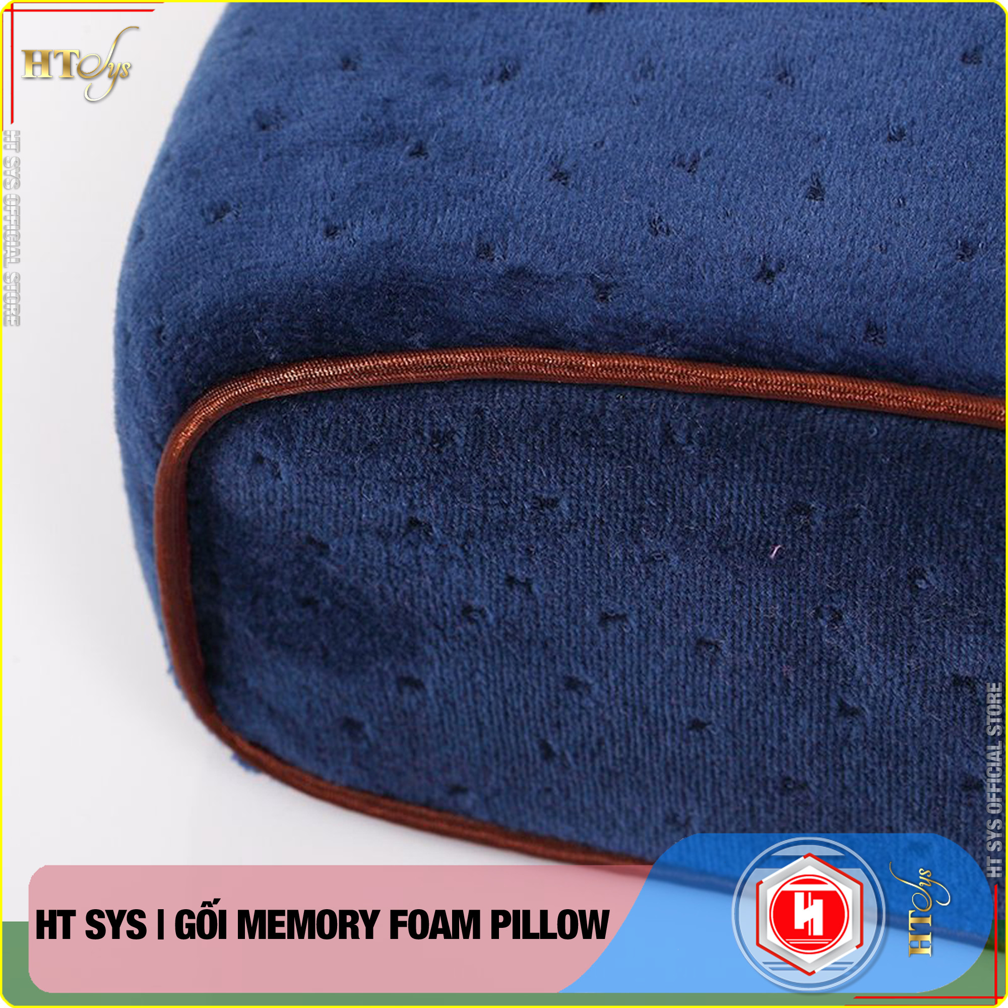 Gối cao su non Memory Foam Pillow công nghệ Nhật Bản - Giúp Ngủ Nhanh - Chống thoái hoá đốt sống cổ - HT SYS - [ Hàng Nhập Khẩu