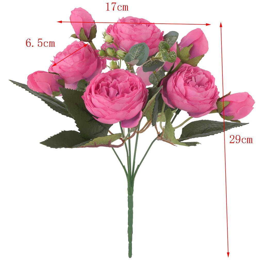 1 Pair Artificial Peony Silk Flower Bouquet for Wedding DIY Home Decoration