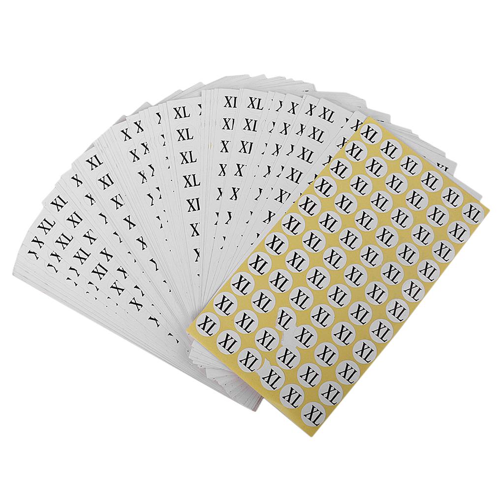 70 Tờ Kích Thước Quần Áo Dán Bán Lẻ Tự dính Tròn S-XXXL