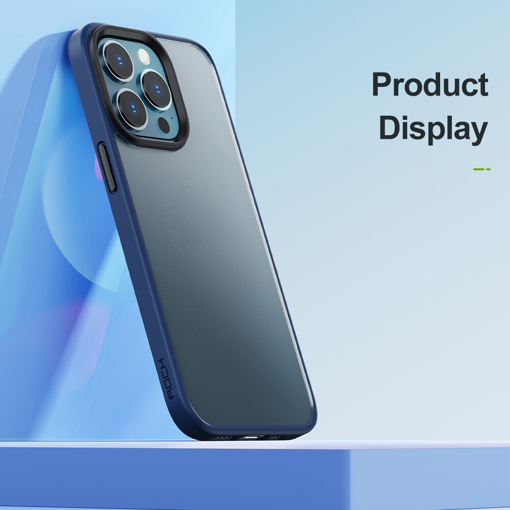 Ốp lưng chống sốc viền cao su cho iPhone 14 Pro thiết kế mặt lưng trong suốt Hiệu Rock hybrid tective Case - hàng nhập khẩu