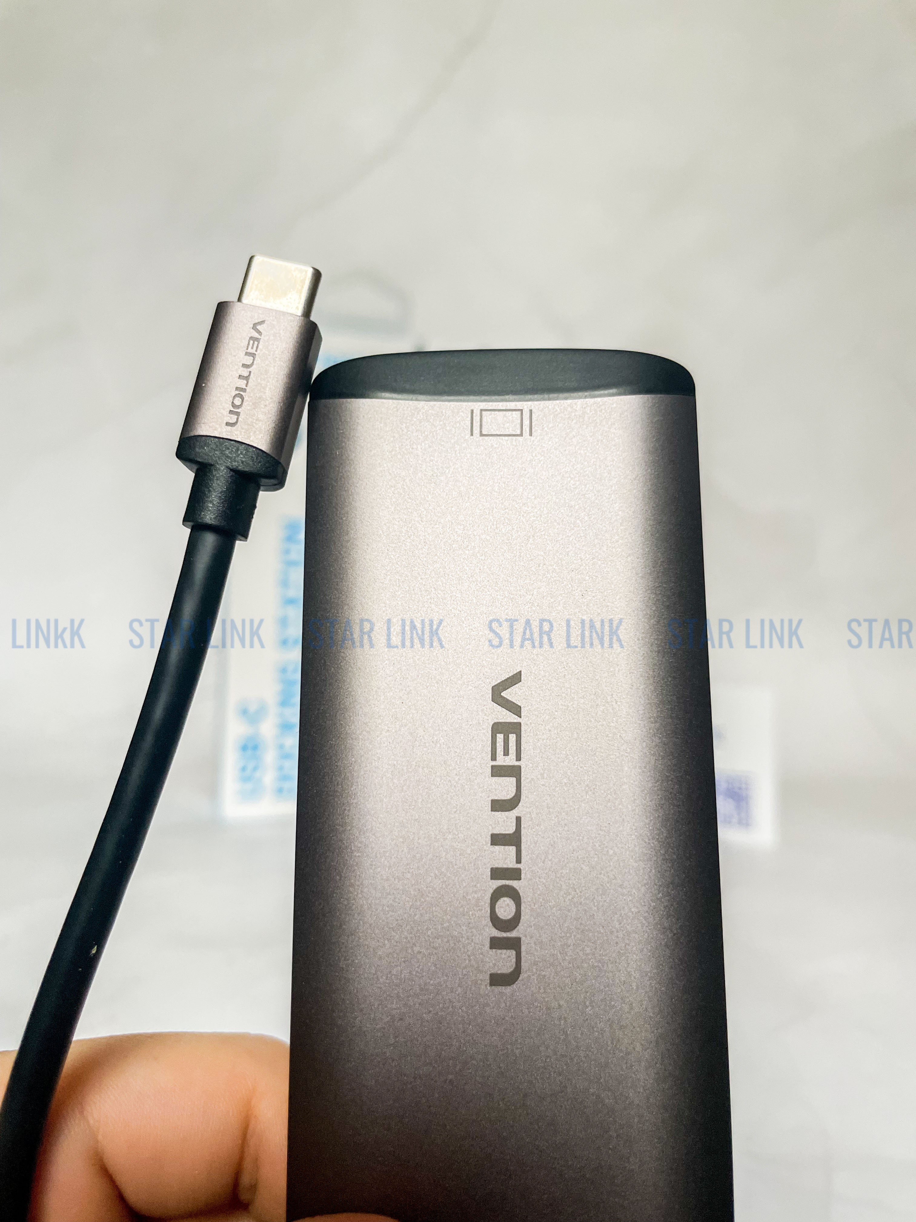 Cáp chuyển đổi Type-C sang HDMI + 3 cổng USB 3.0 + Type-C PD Vention CNBHB - hàng chính hãng