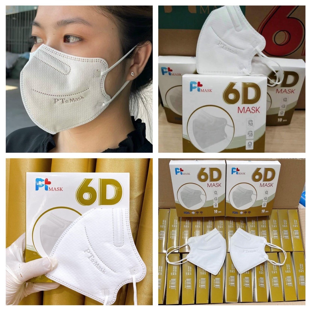 Hộp 10 Cái Khẩu Trang VNN95 PT Mask, 5 Lớp, Kháng Khuẩn, Chống Bụi Siêu Mịn PM2.5, Màu Trắng - Đạt Các Chứng Chỉ ISO 13485, ISO 9001, CE, FDA, TGA.
