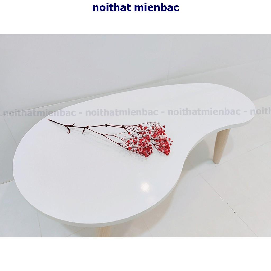 Bàn trà hạt đậu, dùng làm bàn sofa phòng khách, chân gỗ tự nhiên cao tựa 30 hoặc 40cm phù hợp với mọi nhu cầu