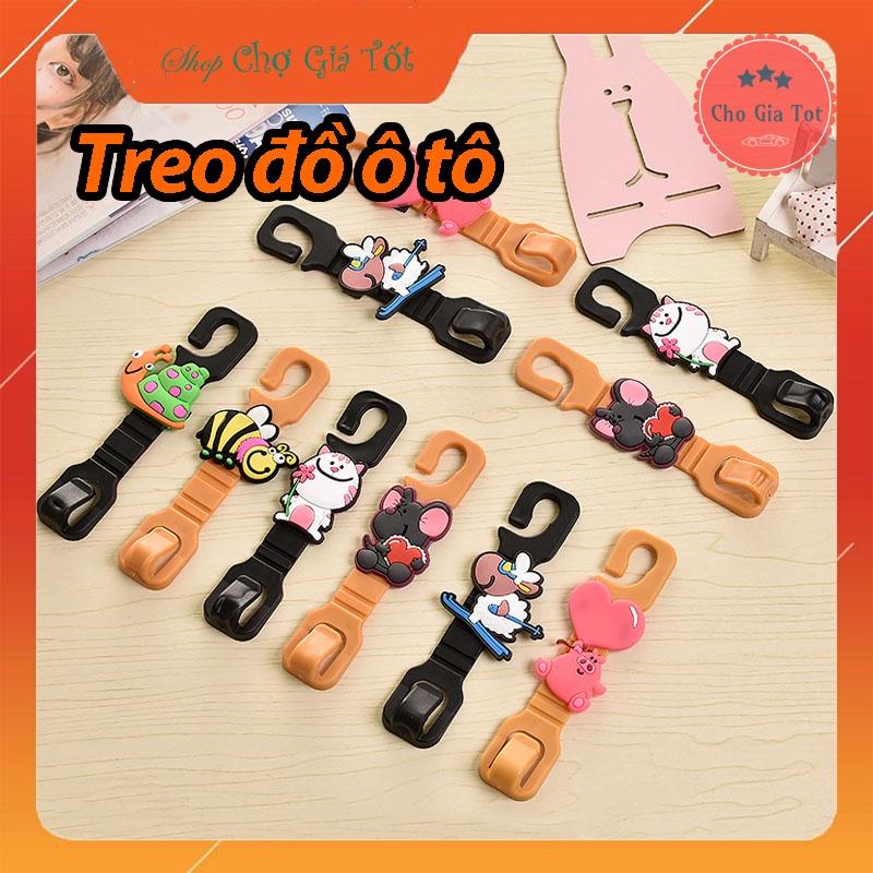 Combo 02 móc dẻo dễ thương treo đồ sau ghế ô tô