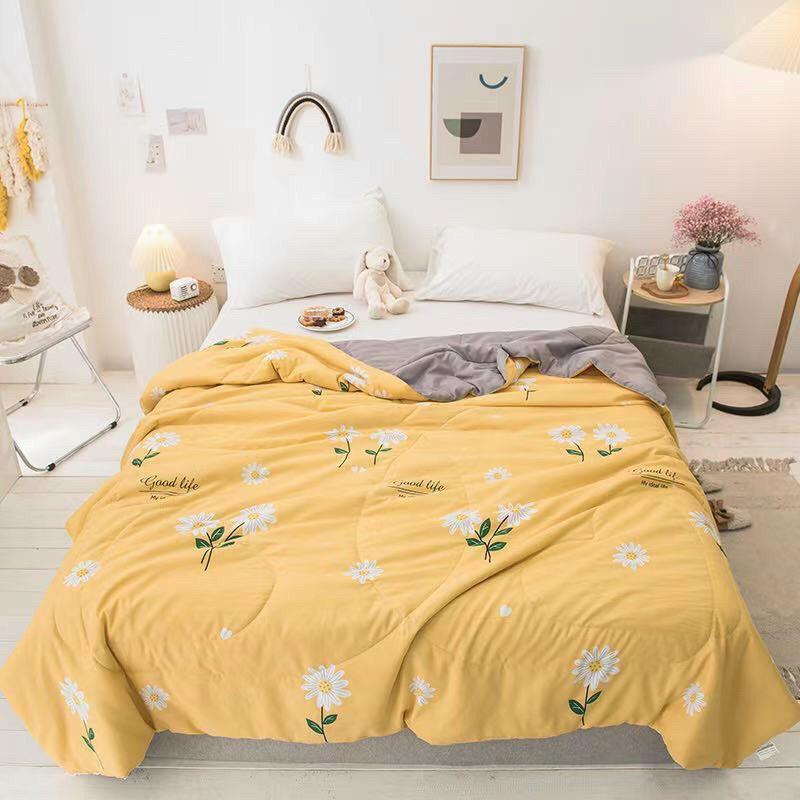 Chăn Cotton Đũi hè M2T bedding Chăn đũi nhập khẩu viền ren mền mịn mát kích thước 2m x 2m2
