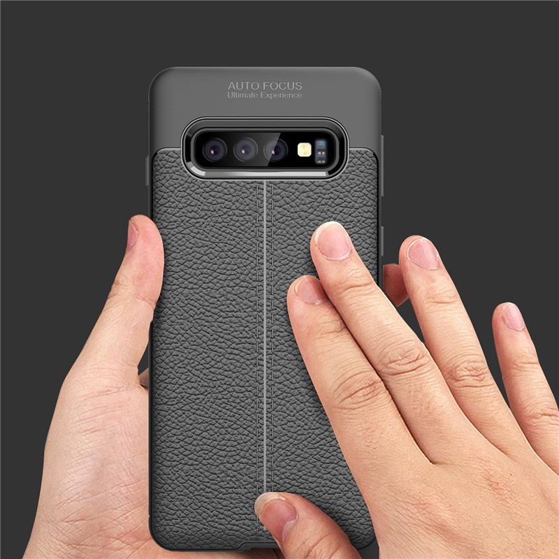 Ốp lưng cho SamSung Galaxy S10 plus silicon giả da, chống sốc chính hãng Auto Focus