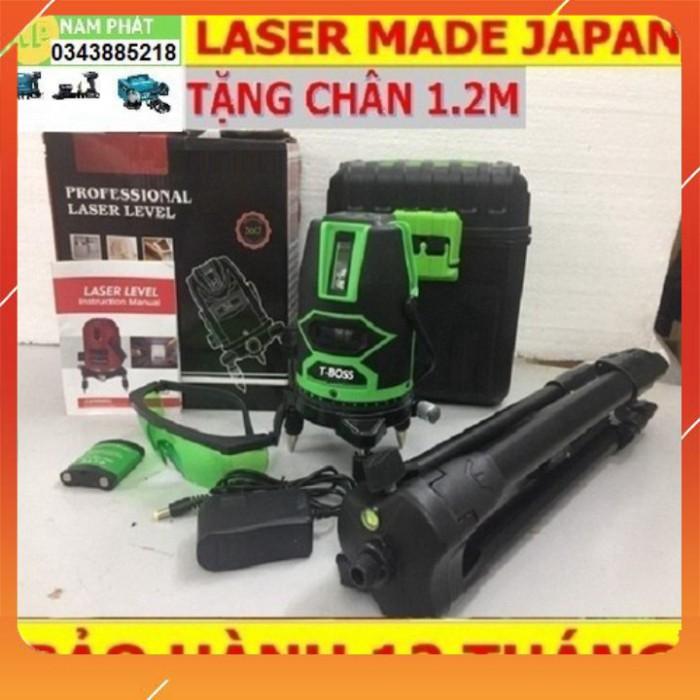 Máy bắn cốt laser 5 tia xanh tặng chân máy 1m2 Đầu ra tia laser màu xanh 4 tia dọc, 1 tia ngang vuông góc nhau, 1 chấm