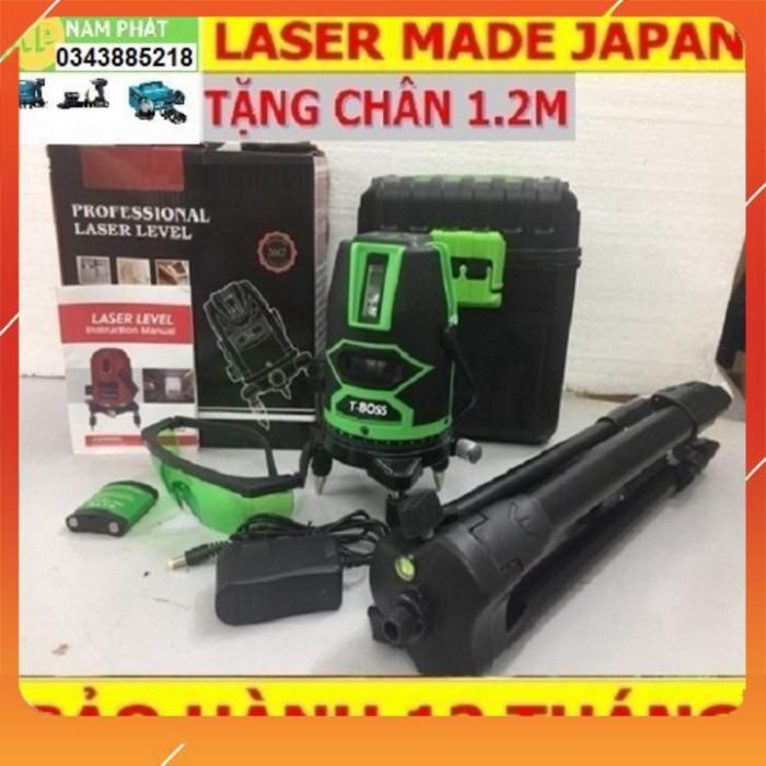 Máy bắn cốt laser 5 tia xanh tặng chân máy 1m2 Đầu ra tia laser màu xanh 4 tia dọc, 1 tia ngang vuông góc nhau, 1 chấm