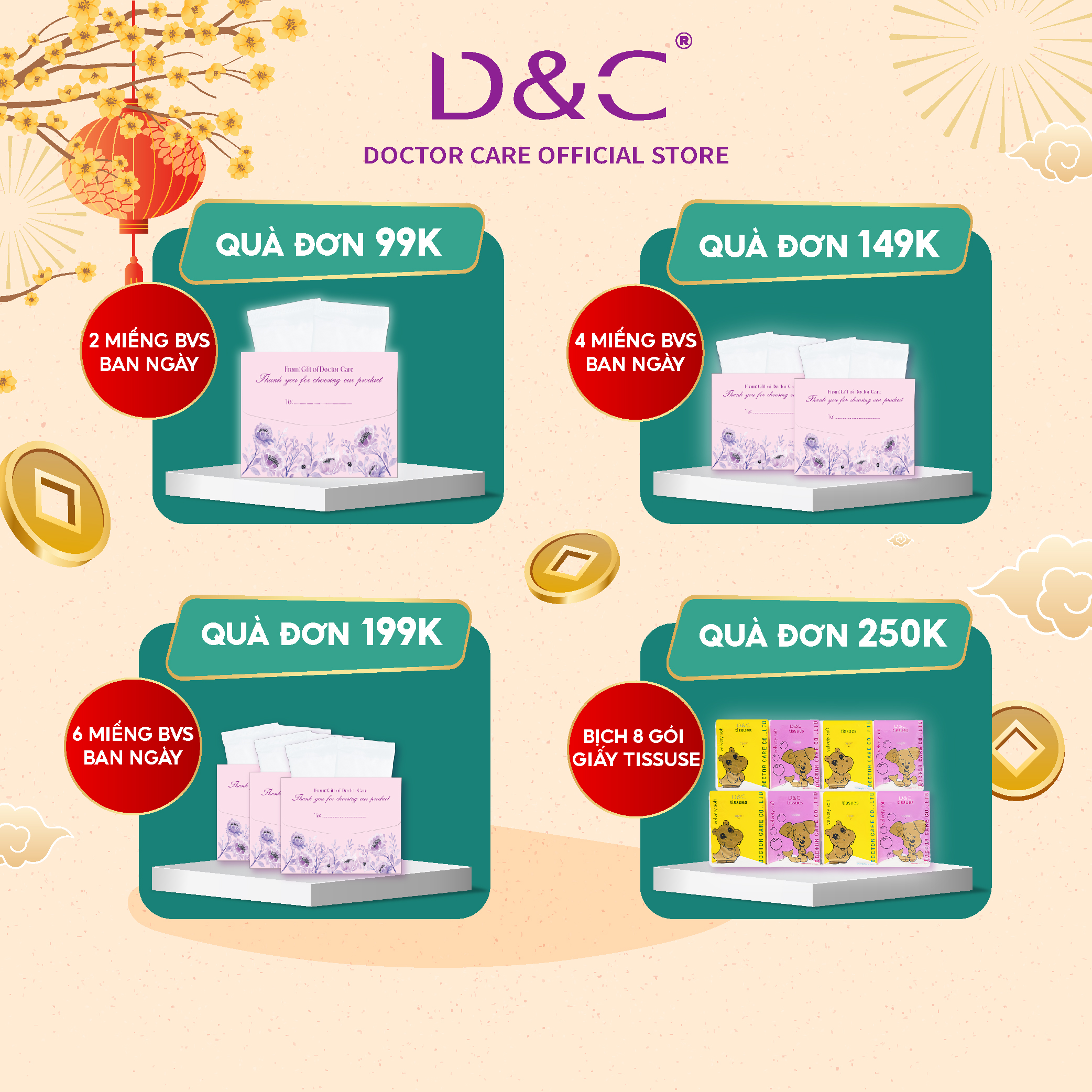 Combo 2 Băng vệ sinh Doctor Care BVS thảo dược ban ngày 24cm siêu khô thoáng cả ngày dài