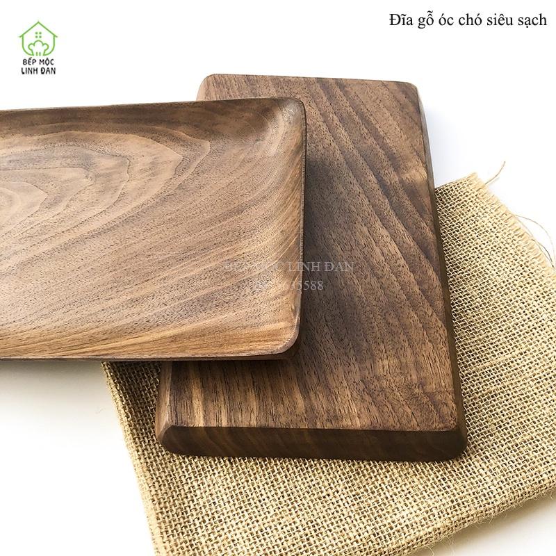 Khay Chữ Nhật Gỗ Óc Chó HAHANCO Siêu Sạch Vân Gỗ Đẹp