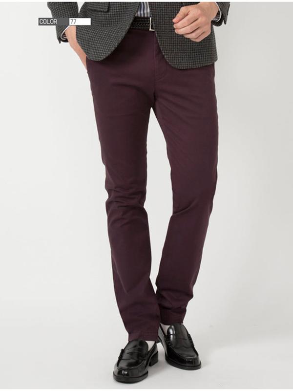 Quần Kaki Nam STRETCH SKINNY CHINO PANTS RED WINE - SIZE 28-29-30-31-32