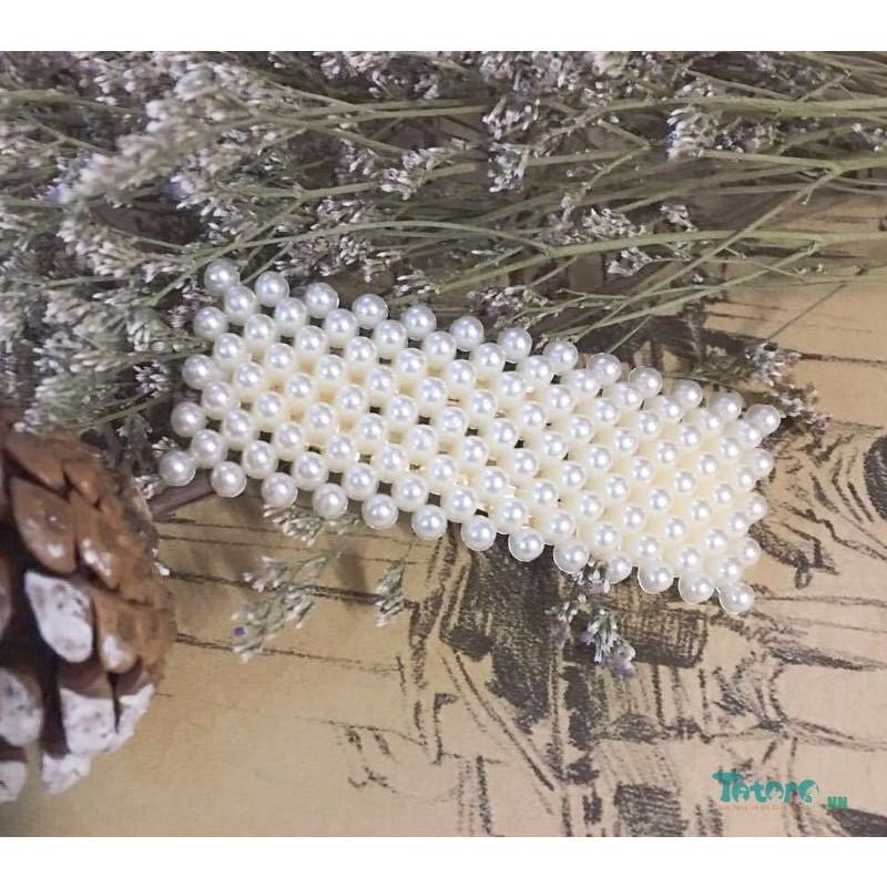 Kẹp tóc mái nhựa giả ngọc trai