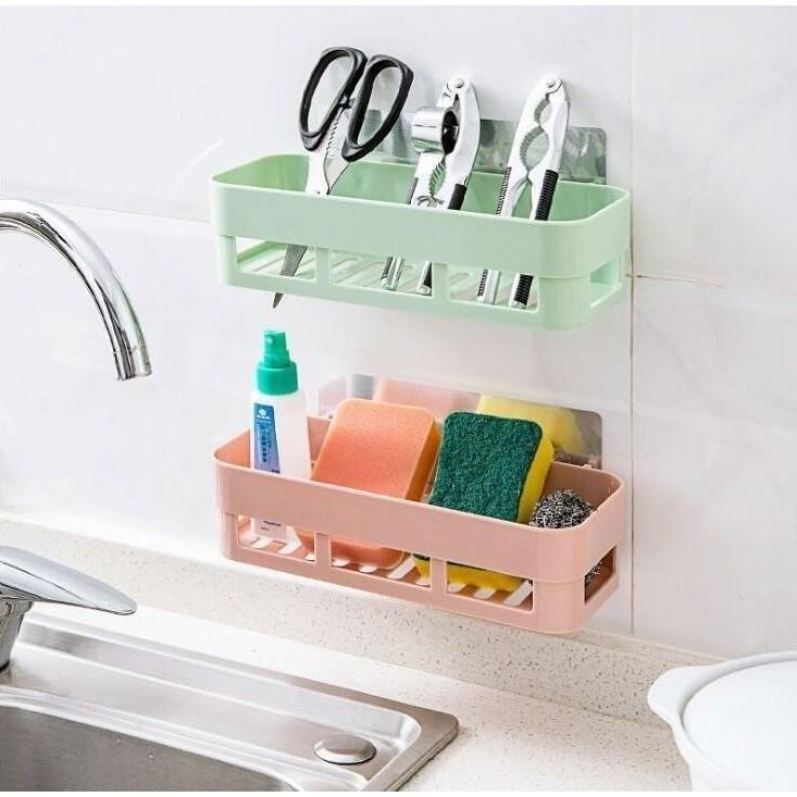Kệ Nhựa Dán Tường Nhà Tắm, Nhà Bếp Để Đồ Đa Năng Chịu Lực