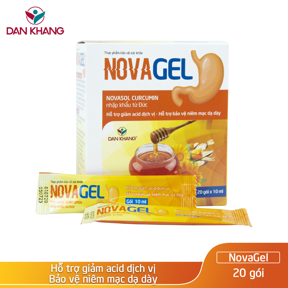 Gói Hỗ Trợ Giảm Đau Dạ Dày Tức Thì, Cải Thiện Tình Trạng Đầy Hơi Ợ Chua, Đau Rát Bao Tử Novagel Hộp 20 gói - Nguyên Liệu Nhập Khẩu Châu Âu